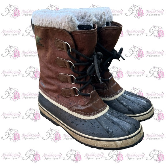 New SOREL 1964 Pac T Size 10 Hickory Brown Winter Snow Menβs Boots warm black - Picture 6 of 8